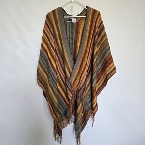 RHONDA STARK STRIPED WRAP SHAWL WOMENS FALL COLORS (ONE SIZE)
